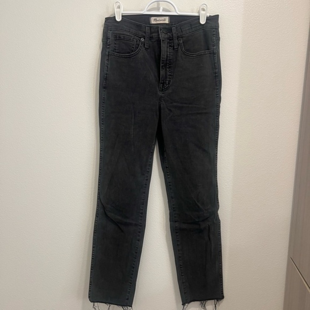 Madewell stovepipe black wash jeans